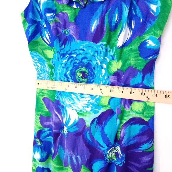 Vintage Sun Fashions of Hawaii Honolulu Dress Small Vibrant Floral Printed - Picture 8 of 12
